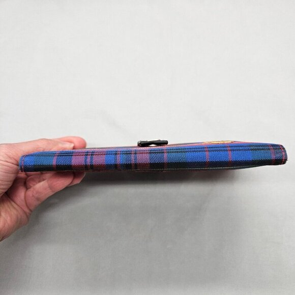 Vintage? Disney Store Winnie The Pooh Trifold Wallet Red Blue Plaid Long Coin - Picture 11 of 14